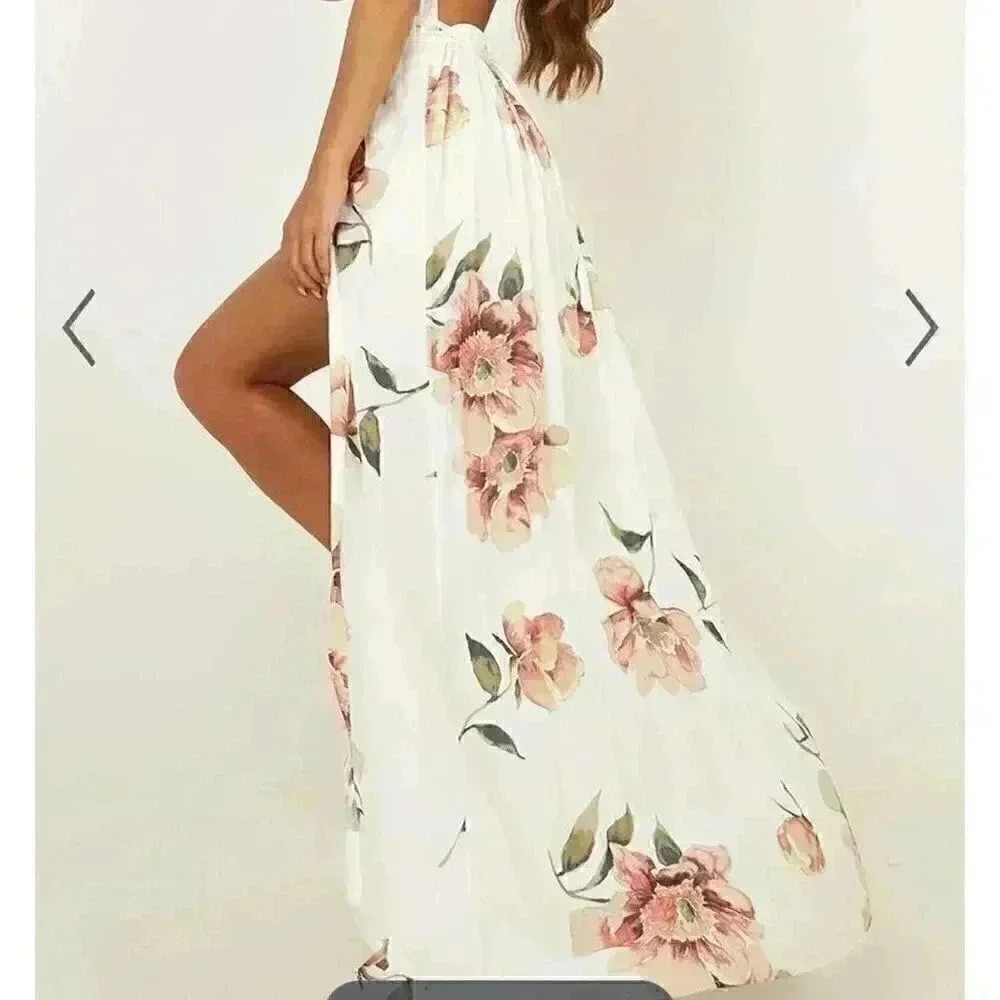 showpo shine through maxi dress in white floral - Picture 2 of 13